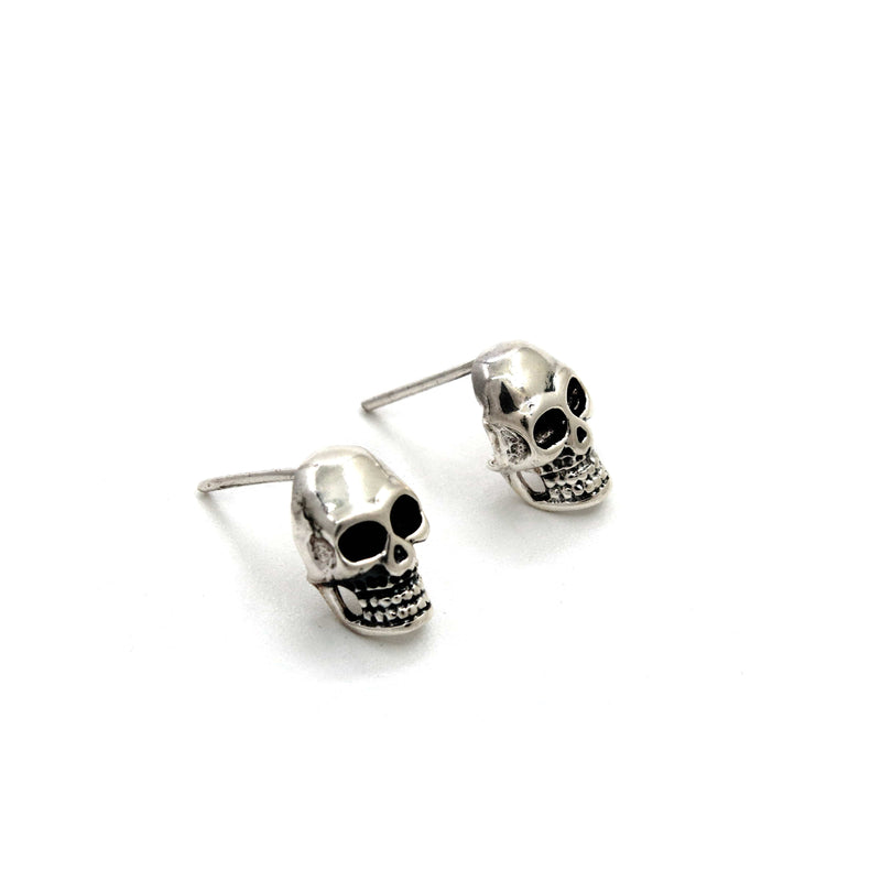 Aretes Broquel Calavera 2 de Plata .925